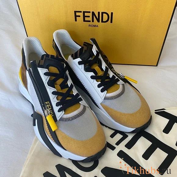Fendi Flow Yellow Nylon And Suede Low-tops - 1