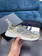 Dior B30 Olive Mesh And Cream Technical Fabric Sneakers - 1