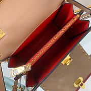 Valentino Rockstud Alcove Grainy Calfskin Handbag Beige Size 22 x 17 x 9 cm - 4