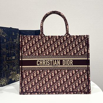 Dior Large Book Tote Oblique Red 42*18*35cm