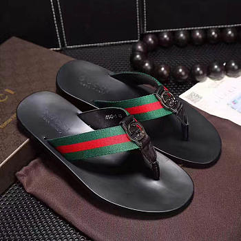Gucci Web Strap Thong Sandal Black 