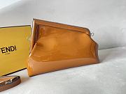 Fendi First Midi Brown Patent Leather Bag 30x20x14cm - 5