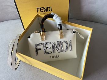 Fendi By The Way Mini Small White Leather Elaphe 20.5x9x12cm