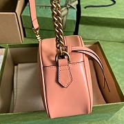 Gucci GG Marmont Shoulder Bag Peach Leather 24x13x7cm - 5