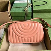 Gucci GG Marmont Shoulder Bag Peach Leather 24x13x7cm - 3