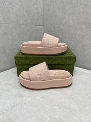 Women's Jumbo GG Platform Slide Sandal Pink  - 4