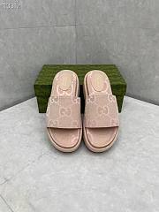 Women's Jumbo GG Platform Slide Sandal Pink  - 3