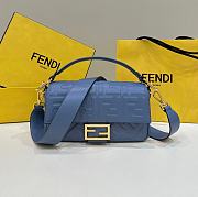 Fendi Baguette Blue Nappa Leather Bag 27x15x6cm - 1