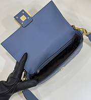 Fendi Baguette Blue Nappa Leather Bag 27x15x6cm - 4