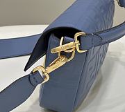 Fendi Baguette Blue Nappa Leather Bag 27x15x6cm - 3