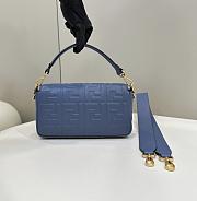 Fendi Baguette Blue Nappa Leather Bag 27x15x6cm - 2