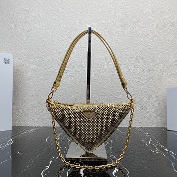 Prada Triangle Satin Mini-bag With Crystals 14x6cm