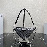 Prada Triangle Satin Mini-bag With Crystals Black 14x6cm - 1