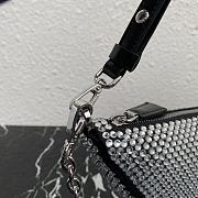Prada Triangle Satin Mini-bag With Crystals Black 14x6cm - 6
