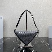 Prada Triangle Satin Mini-bag With Crystals Black 14x6cm - 5