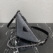 Prada Triangle Satin Mini-bag With Crystals Black 14x6cm - 2