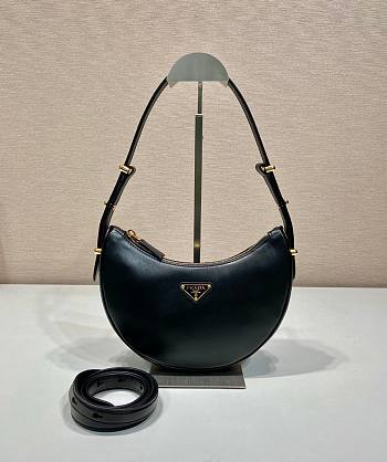 Prada Leather Shoulder Bag Black 22.5x18.5x6cm