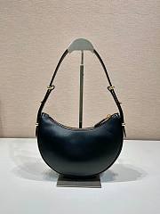 Prada Leather Shoulder Bag Black 22.5x18.5x6cm - 3