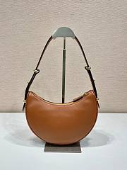 Prada Leather Shoulder Bag Brown 22.5x18.5x6cm - 3