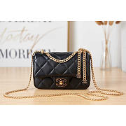 Chanel Flap Bag Black Lambskin Gold Hardware 14x18.5x5cm - 1