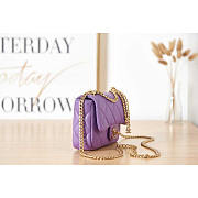 Chanel Flap Bag Purple Lambskin Gold Hardware 14x18.5x5cm - 5