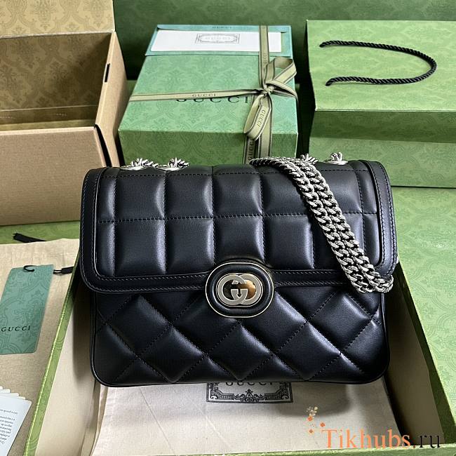 Gucci Deco Small Shoulder Bag Black 25x19.5x8cm - 1