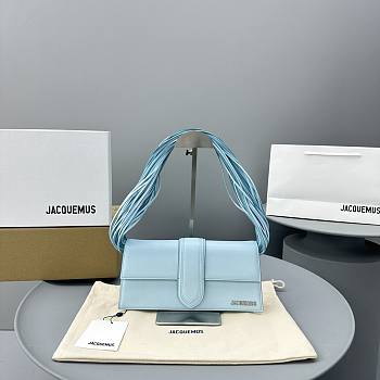 Jacquemus Le Bambino long Ficiu Strand Strap Light Blue 26x14cm