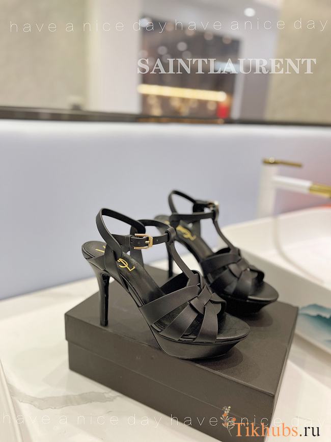 YSL High Heel Stiletto Sandal Black 10cm - 1