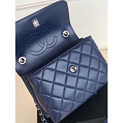 Chanel Trendy CC Flap Bag Top Handle Lambskin Dark Blue Silver 25x15x17cm - 4