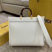 Fendi Sunshine Medium White Leather Shopper 35x17x31cm - 6