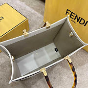 Fendi Sunshine Medium White Leather Shopper 35x17x31cm - 5