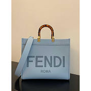 Fendi Sunshine Medium Blue Leather Shopper 35x17x31cm - 1