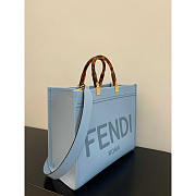 Fendi Sunshine Medium Blue Leather Shopper 35x17x31cm - 6