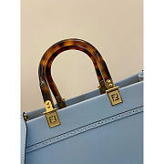 Fendi Sunshine Medium Blue Leather Shopper 35x17x31cm - 2