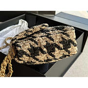 Chanel 19 Tweed Quilted Large Flap Beige And Black 30cm - 6
