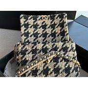 Chanel 19 Tweed Quilted Large Flap Beige And Black 30cm - 5