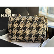 Chanel 19 Tweed Quilted Large Flap Beige And Black 30cm - 2