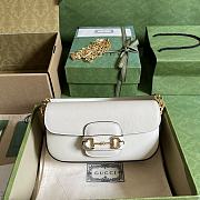 Gucci Horsebit 1955 Small Shoulder Bag White 24x13.5x7.5cm - 1