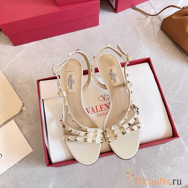 Valentino Studded Heels White 10cm - 1