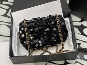 Chanel 23P Limited Edition New Classic Sequin Bag Black 20cm - 5