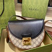 Gucci Padlock GG Supreme Shoulder Bag Black 22cm - 1