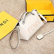 Fendi Medium By The Way Leather Boston Bag White 27x15x13cm - 3