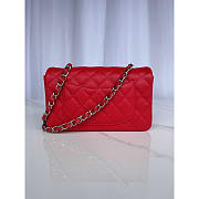 Chanel Red Caviar Silver Rectangular Flap Bag 20cm - 3