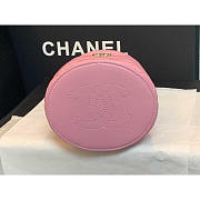 Chanel Mini Top Handle Vanity Case Pink Shiny Lambskin Gold Hardware 13.5x13.5x11.5cm - 3