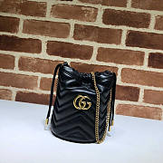 Gucci GG Marmont Mini Bucket Bag Black 19x17cm - 1