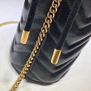 Gucci GG Marmont Mini Bucket Bag Black 19x17cm - 5