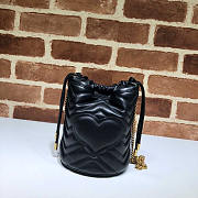 Gucci GG Marmont Mini Bucket Bag Black 19x17cm - 3