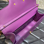 Valentino Garavani VLogo Leather Shoulder Bag Purple 27x13x6cm - 5