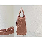 Dior Small Lady ABC Calfskin Diamond Rose Pink 20x17x9cm - 5