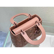 Dior Small Lady ABC Calfskin Diamond Rose Pink 20x17x9cm - 4